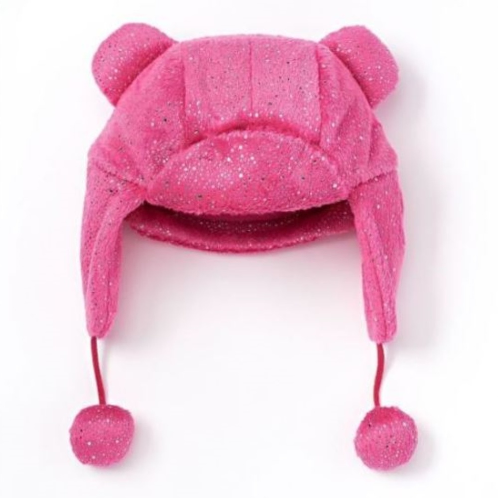 So Kohl's Girls Pink Sparkle Trapper Hat M/L 7-16